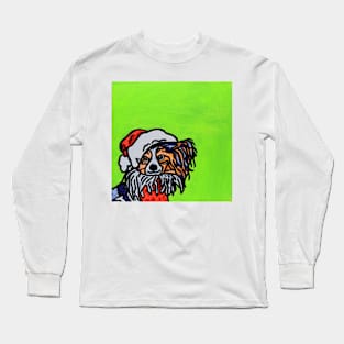 Papillon Dog Santa Long Sleeve T-Shirt